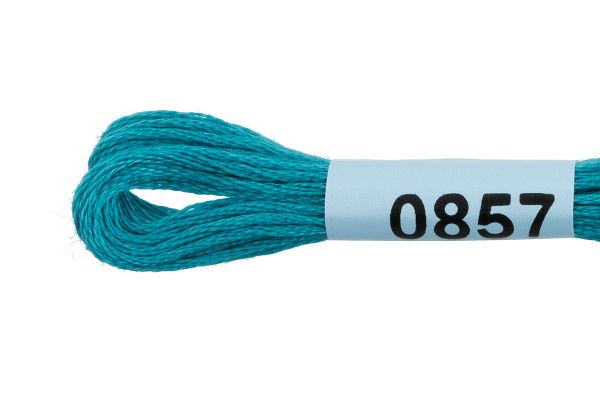 Мулине Gamma 100% хлопок, цв.0857 м.волна, 24 мотка по 8 метров