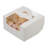Коробка для мини-торта 14х14х8 см, белоснежная, S-Chief CBC-012
