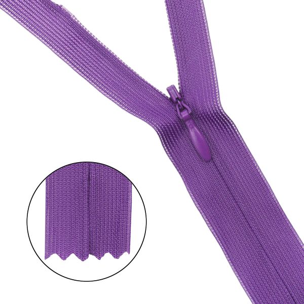 Молния потайная (скрытая) Т3 (3 мм) 1 зам., н/раз., 20 см, сиреневый, 31225 / 20, 10 шт