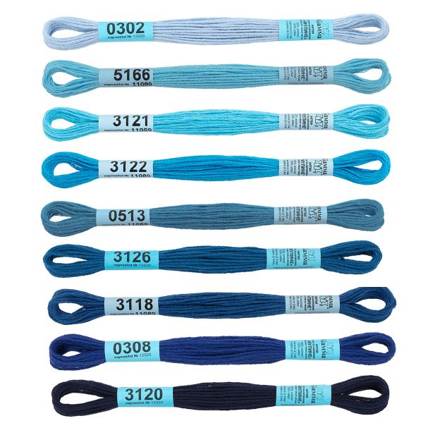 Набор мулине Gamma, 10, 9х8 м, Синий