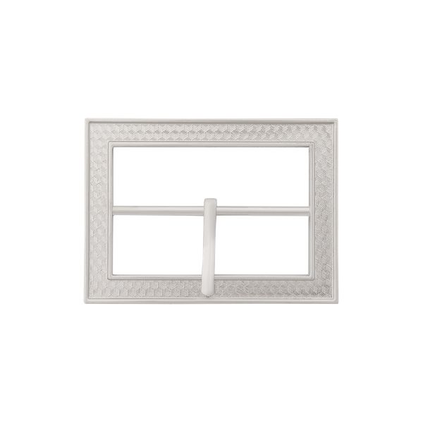 Пряжка ременная металл 40 мм, прямоугольная, серебро (никель), 1 шт, MT-1851