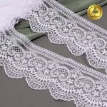 Кружево на сетке 90 мм, цв.01 белый, уп.13.7м, TBY.40475.01