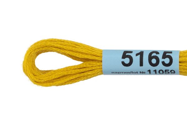 Мулине Gamma 100% хлопок, цв.5165 яр-желтый, 24 мотка по 8 метров