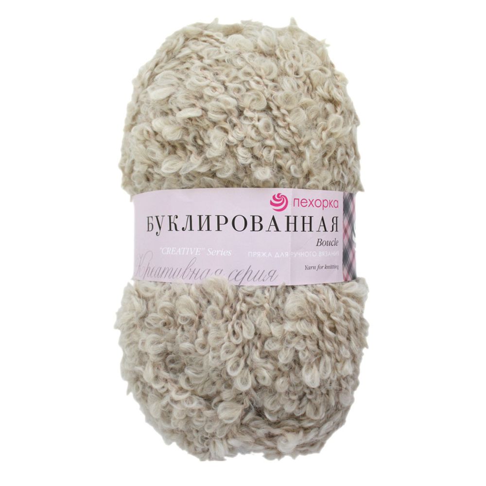 Пряжа Пехорка Буклированная / уп.5 мот. по 200 г, 220 м, 03-Светлобежевый