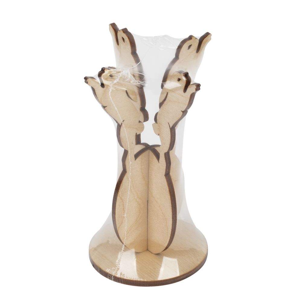 Подставка под яйцо фанера 6х6х12 см, зайчик, Mr.Carving КЛ-03