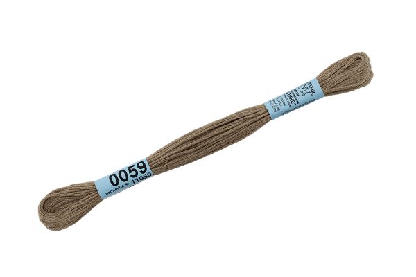 Мулине Gamma 100% хлопок, цв.0059 сер-зеленый, 24 мотка по 8 метров