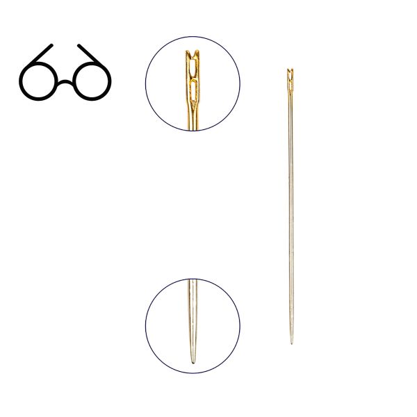 Иглы ручные для слабовидящих 12 шт, Gamma HN-07