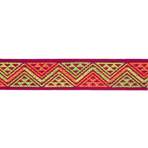 Резинка для подтяжек (помочная) 25.0 мм / 20 метров, жаккардовая, р.9310 0002713 малин./люм.желт./люм.оранж./люм.салат, Gamma 16с3893