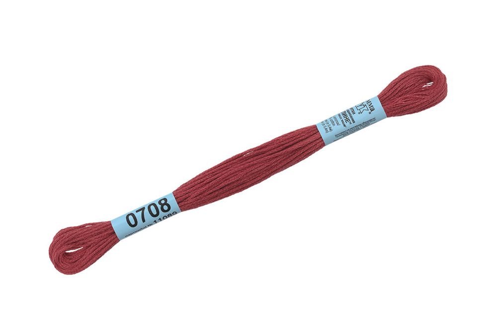Мулине Gamma 100% хлопок, цв.0708 св-бордовый, 24 мотка по 8 метров