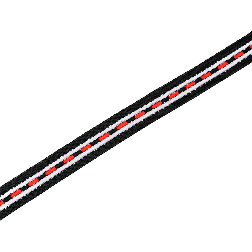 Тесьма лампасная 20 мм / 36.58 метра, черный/белый, 21822