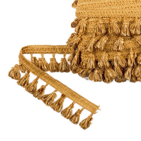 Бахрома отделочная 45.0 мм / 10 метров, с кистями, 253 т.золотой, Gamma 555