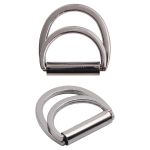 Полукольцо двойное металл внутр. 15 мм (внешн. 22х22 мм), 2 шт, металл, олово черный никель, MT-1852