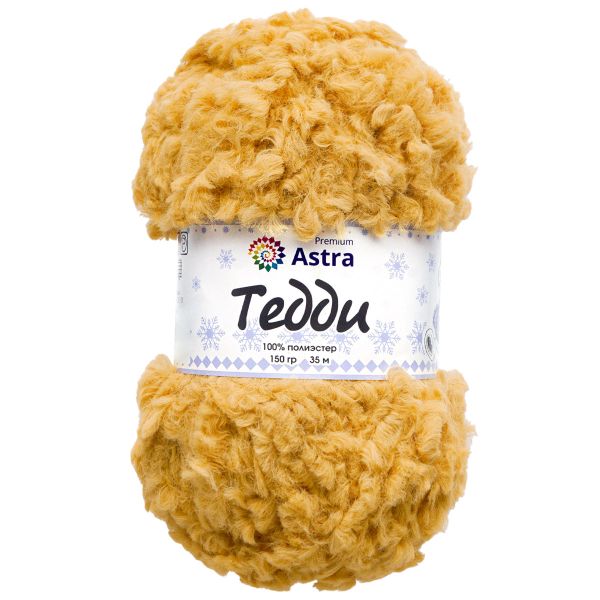 Пряжа Astra Premium (Астра Премиум) Тедди букле / уп.1 мот. по 150 г, 35 м, 05 желтый