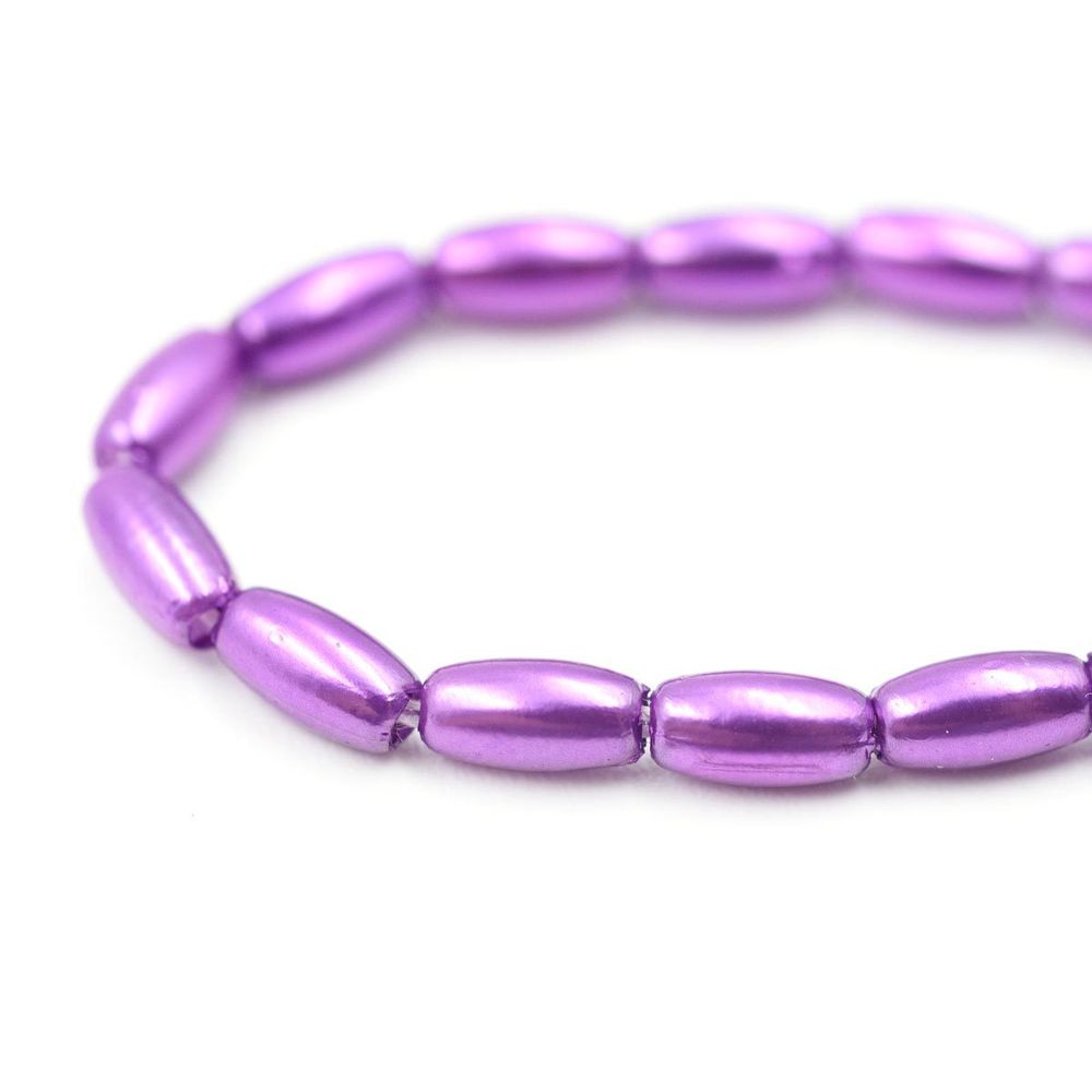 Бусины пластик (жемчуг) 3х6 мм, 15 г, Astra&Craft, сиреневый