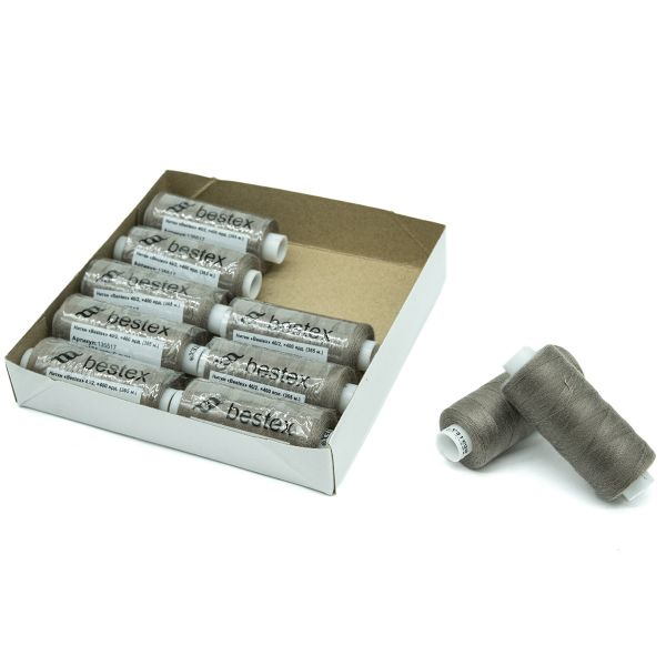 Нитки швейные бытовые Bestex 40/2, 365 м (400 ярд) / 10 кат., 174 серый дым