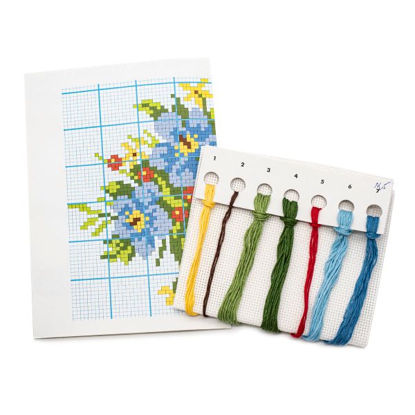 Набор для вышивания нитками РС Студия, Букет 12х12 см