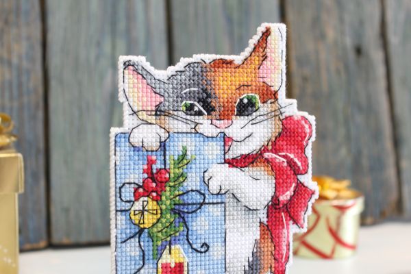 Набор для вышивания нитками МП Студия (Жар-птица), Пора открывать подарки, 13х9 см