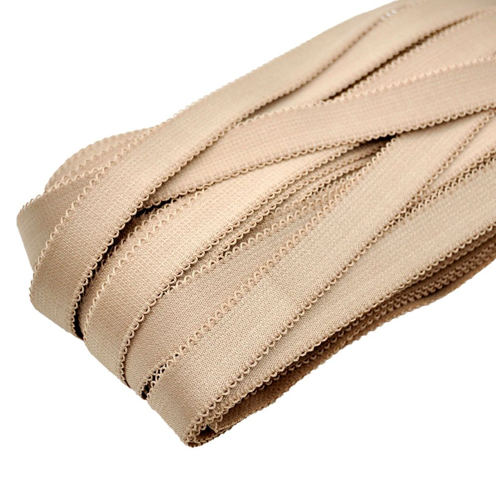Резинка бельевая (бретелечная) блестящая 20.0 мм / 25 метров, капучино