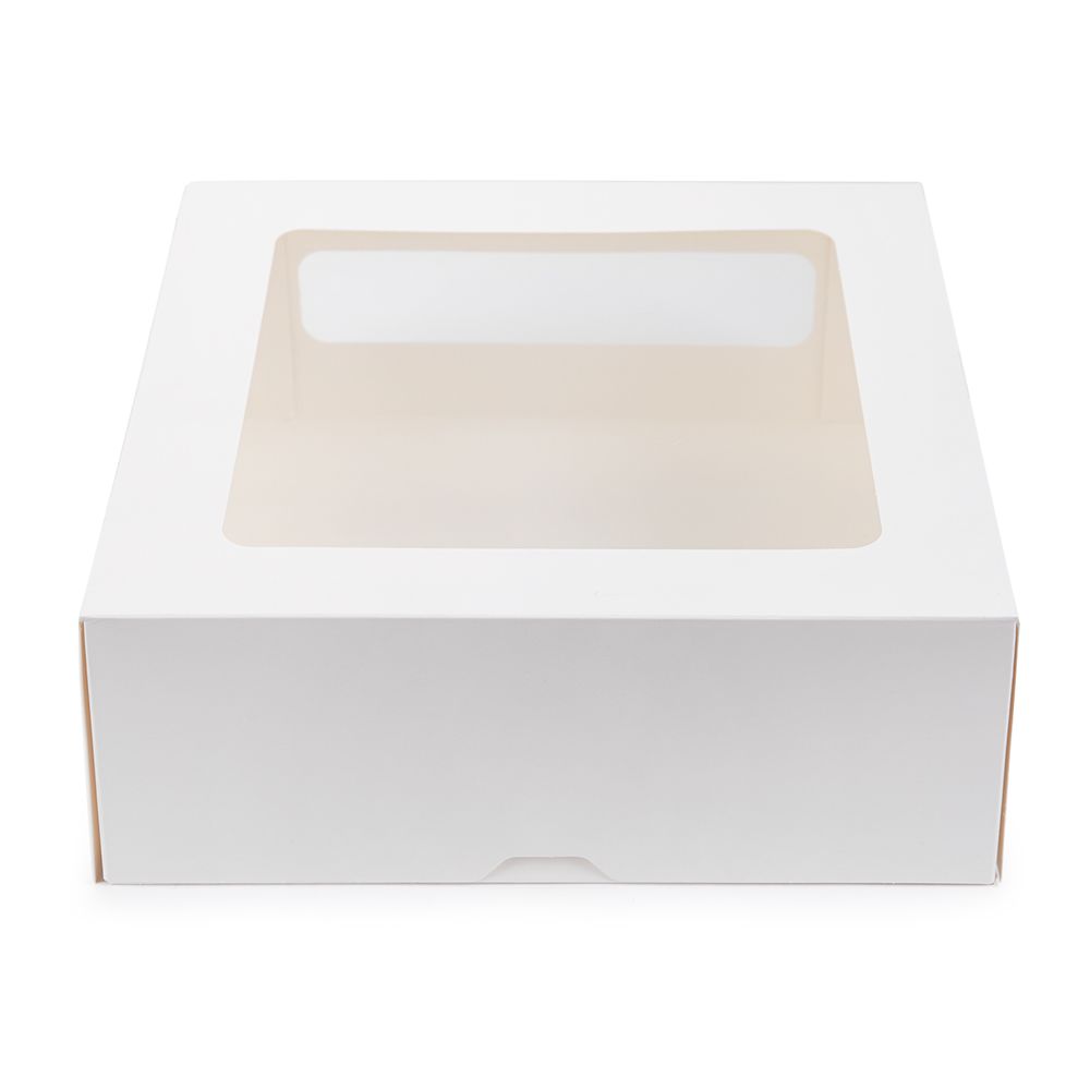 Кондитерская коробка для торта с 2 окнами 26х26х10 см, S-Chief BFC-012