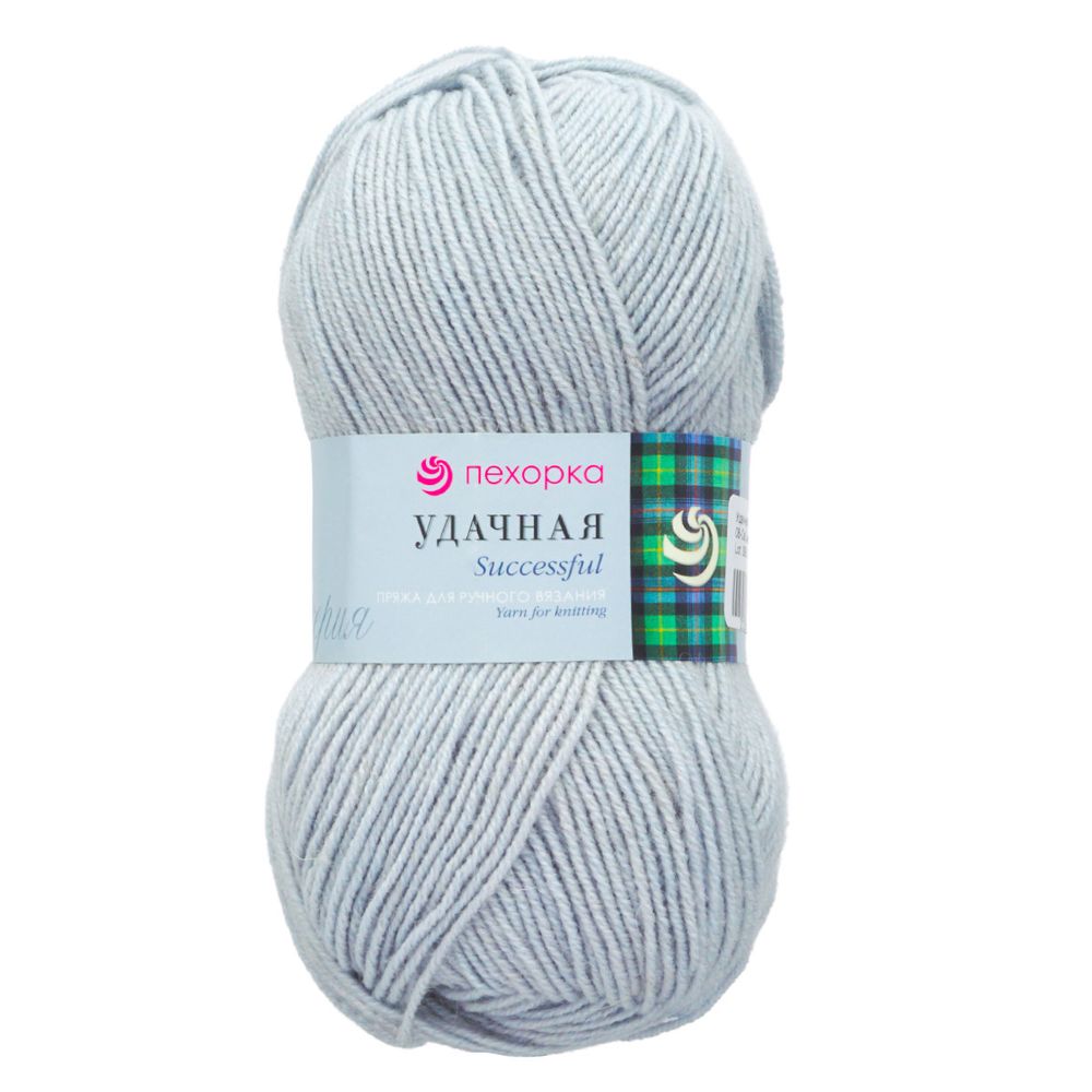 Пряжа Пехорка Удачная / уп.5 мот. по 100 г, 250 м, 08 св. серый
