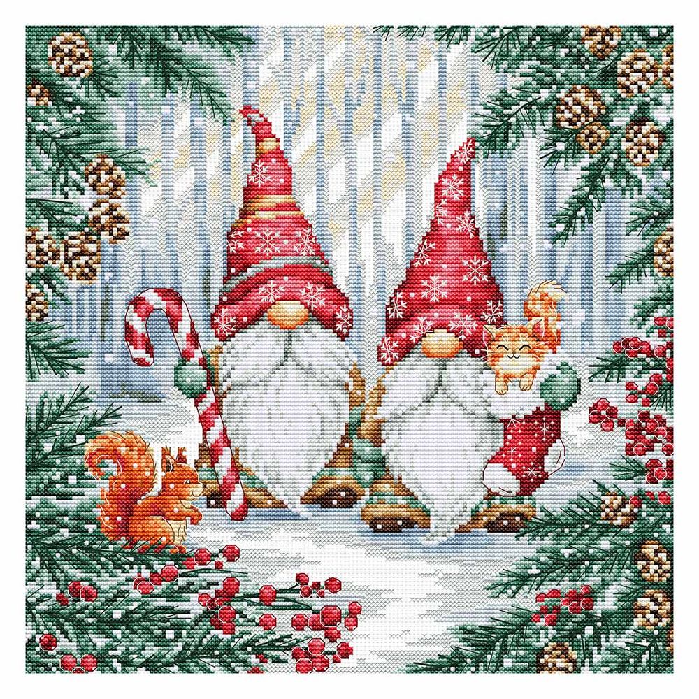 Набор для вышивания нитками Luca-S BU5096, Лесные друзья 25х25см