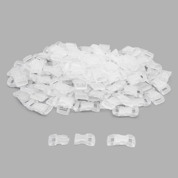 Фастекс (пряжка трезубец) пластик 10 мм, 100 шт, прозрачный