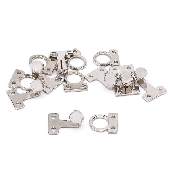 Крючки пришивные декоративные 10х21 мм, никель, 10 шт