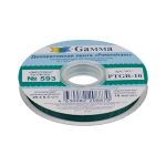Лента репсовая (в рубчик) с зубчатым краем 10.0 мм / 25±1 метров, 593 изумрудный, Gamma PTGR-10