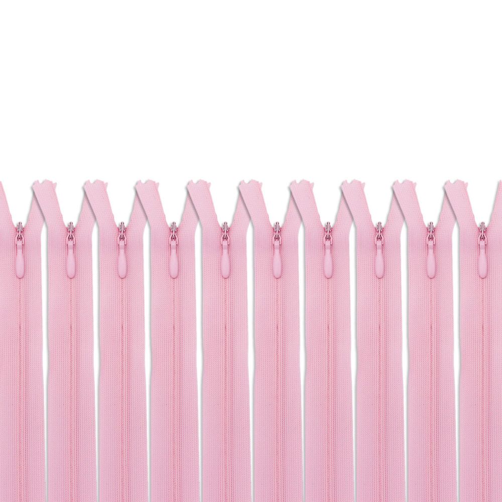 Молния потайная (скрытая) Т3 (3 мм) 1 зам., н/раз., 50 см, роз. 31302 / 50, 10 шт