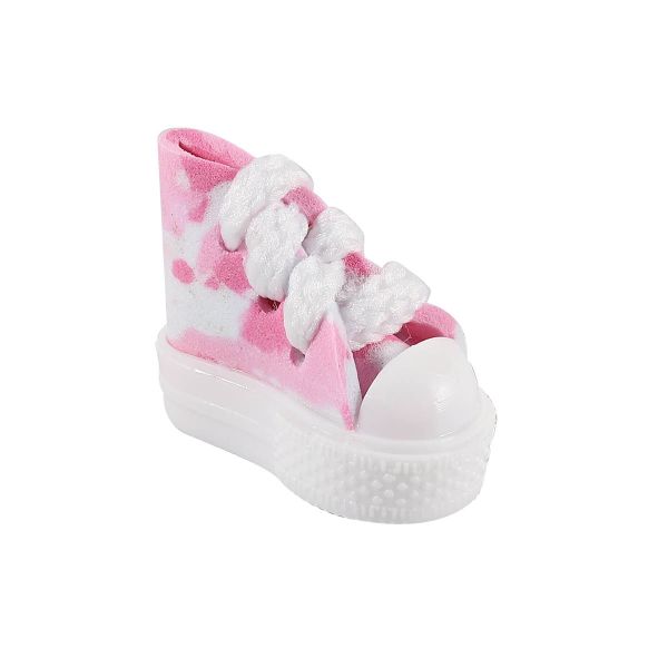 Кеды со шнурками для брелока 3х4х1см, бело-розовый