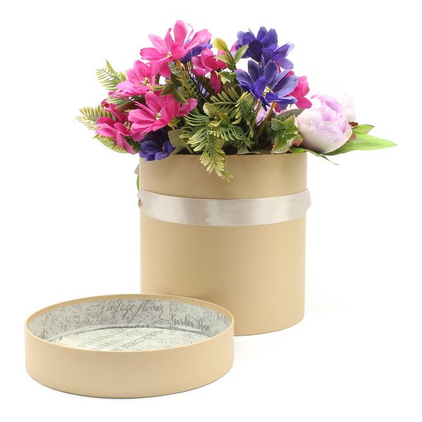 Шляпная коробка с крышкой 18х18см, крафт