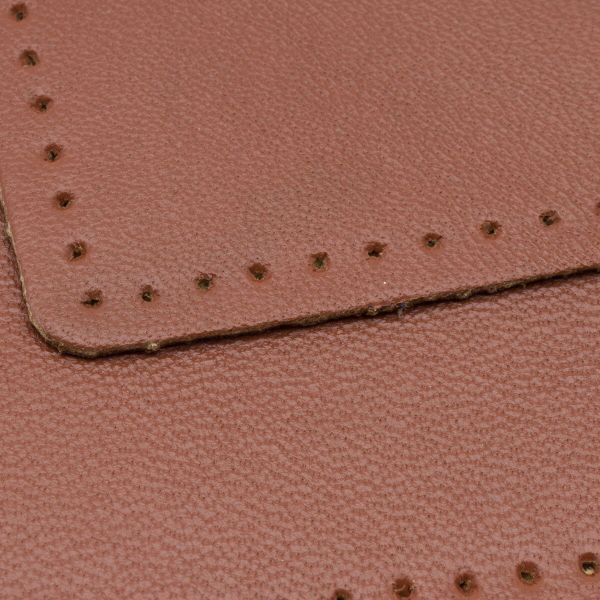 Заплатки пришивные из кожи, прямоугольник 6х9,6см с перфорацией, 2 шт, 100% кожа, 02 светло-коричневый, 9113