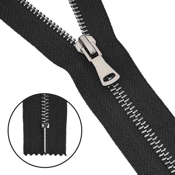 Молния металл Т5 (5 мм) 1 зам., н/раз., 18 см, черн. никель, 580 черный, 10 шт