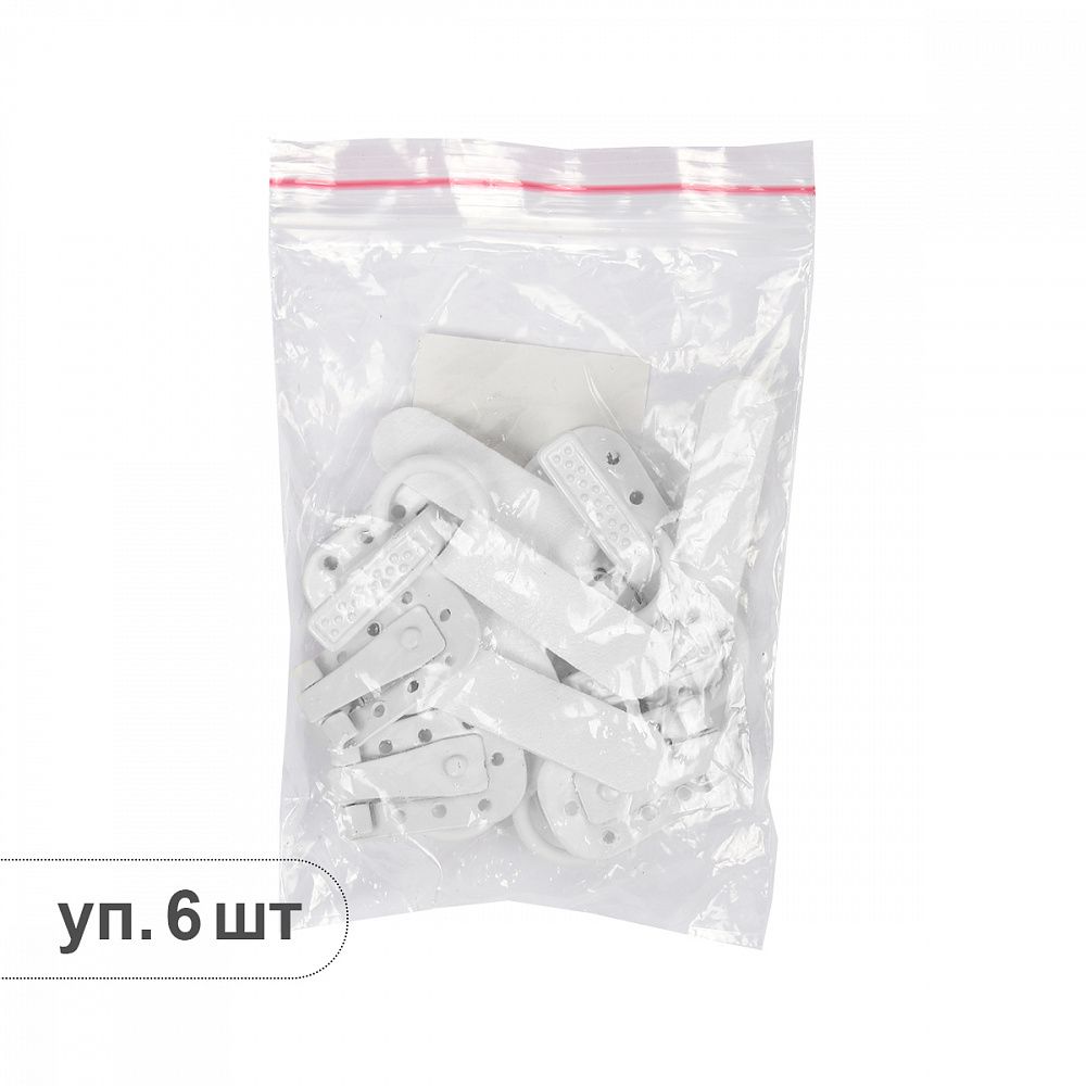 Крючок шубный TBY 50 мм, TBY-0122, цв. белый уп. 6 шт