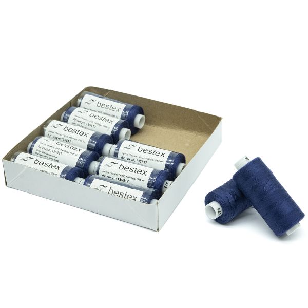 Нитки швейные бытовые Bestex 40/2, 365 м (400 ярд) / 10 кат., 375 фиолетовый