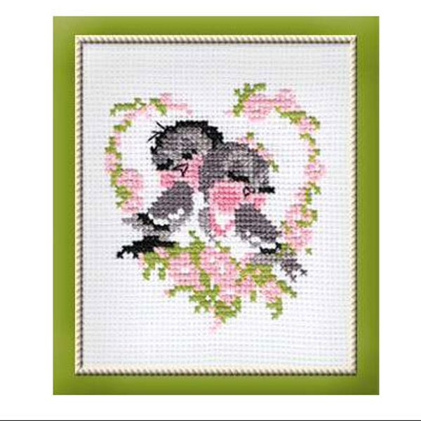 Набор для вышивания нитками Риолис, Первая любовь, 13х16 см