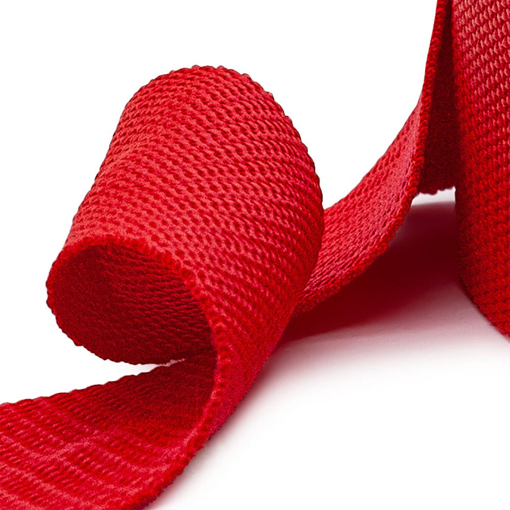 Стропа (ременная лента) 50 мм / 5х2.5 метра, толщ. 1.0 мм, [28 г/пог.м], 100% п/э, 10 красный