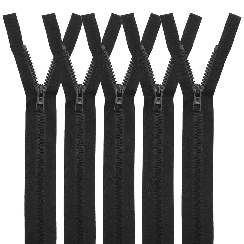 Молния трактор Arta Т6 (6 мм) 1 зам., разъем., 75 см, цв. 077 черный, уп.5 шт