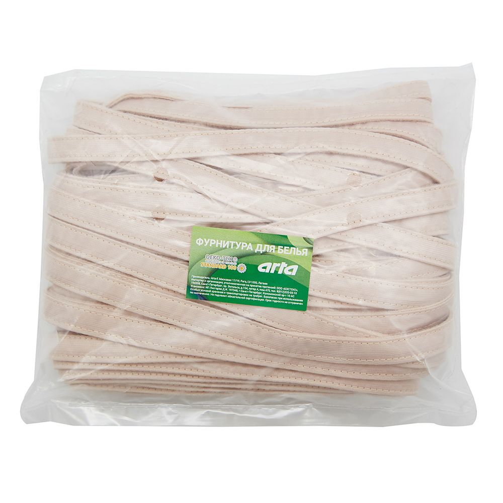 Лента тоннельная (чехол для косточек) 12.0 мм / 20 метров, Arta, 168 серебристый пион