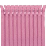 Молния спираль (витая) брючная Т3 (3 мм) 1 зам., н/раз., 20 см, автомат, чайн.роза авт. 20 см, ГР, 30124, 10 шт