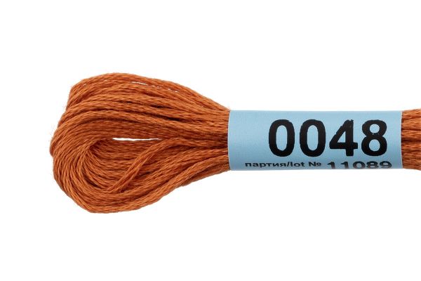 Мулине Gamma 100% хлопок, цв.0048 св.коричневый, 24 мотка по 8 метров