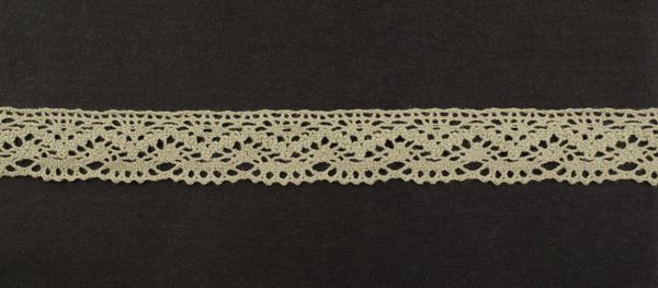 Кружево вязаное (тесьма) 25 мм, цв.серый лен, Alfa, 25 метров, AF-196-122