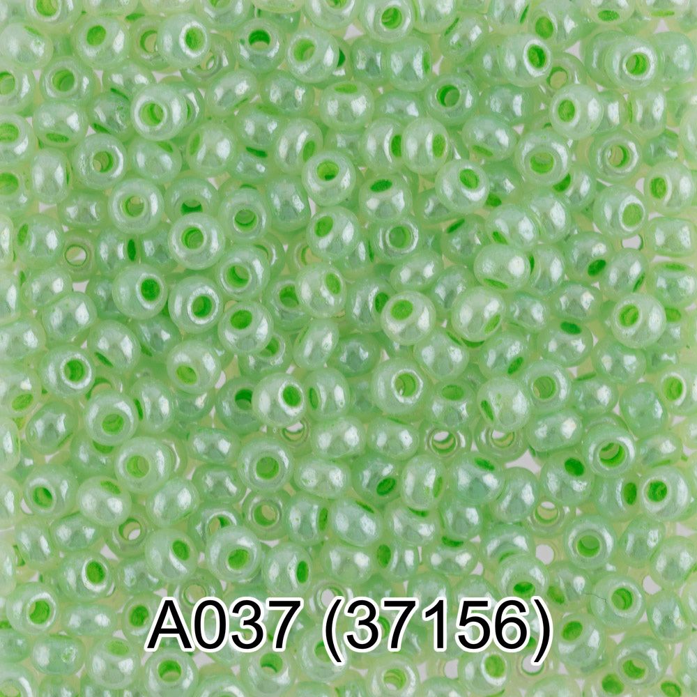 Бисер Gamma 10/0 (2.3 мм), 150 г (10х5 г), A037 т.салатовый, 37156, круглый 1