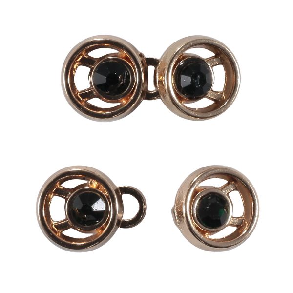 Крючки пришивные декоративные 10х21 мм, золото цв.02/зеленый цв.912, 20 шт