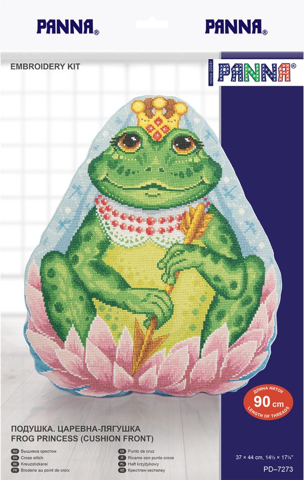 Набор для вышивания нитками Panna, подушка Царевна-лягушка, 37x44 см
