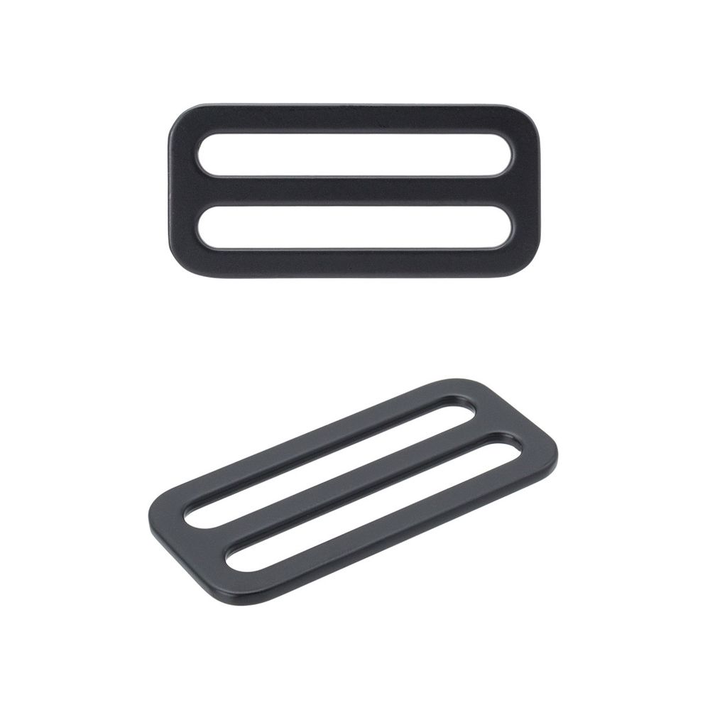 Пряжка регулировочная металл литая плоская 38.0 мм (46х21,5мм), черный матовый, МВ2343, 6 шт