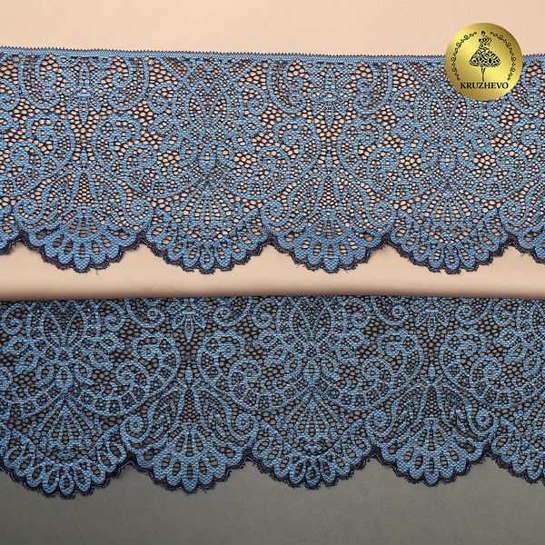 Кружево эластичное (стрейч) 110 мм, 40992PP цв.голубой, 3 метра, Kruzhevo
