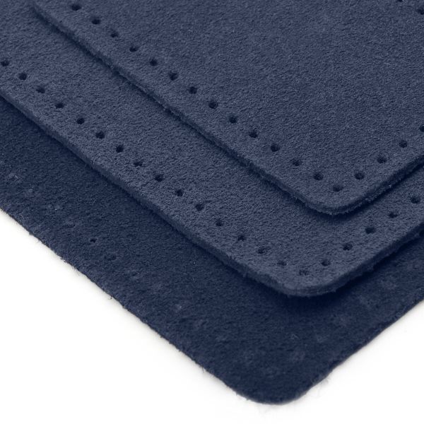 Набор заплаток пришив. из замши, прямоуг-к 4х6,4см, 6х9,6см, 8х12,7см, с перфорацией, 3 шт (22 темно-синий), 59403