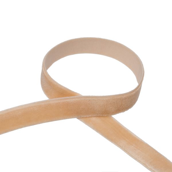 Лента бархатная (тесьма) эластичная 12.0 мм / 16.5±0.5 метра, №606 (13-1013) бежевый, Blitz VRE-12