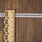 Кружево вязаное (тесьма) 10 мм, диз.6352.02, цв.белый, уп.9.14м, Kruzhevo